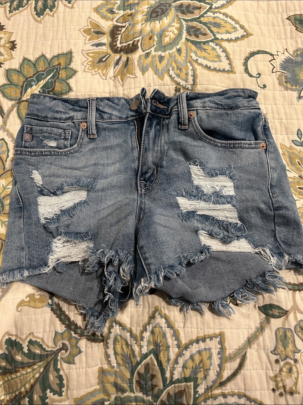 Distressed Blue Denim Women's Shorts